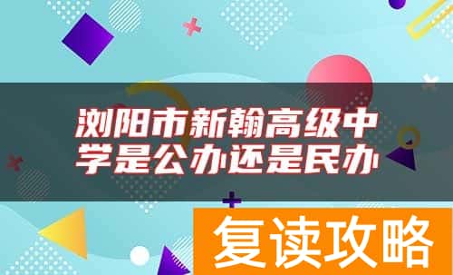 浏阳市新翰高级中学是公办还是民办
